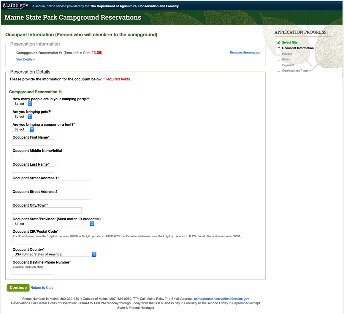 Occupant Information